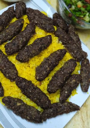 صورة لوصفة كفته اللحم مع رز بالكركم