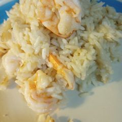 A picture of Coconut Shrimp and Rice.