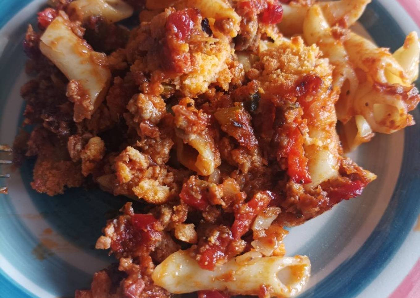 Macarrones boloñesa estilo familiar
