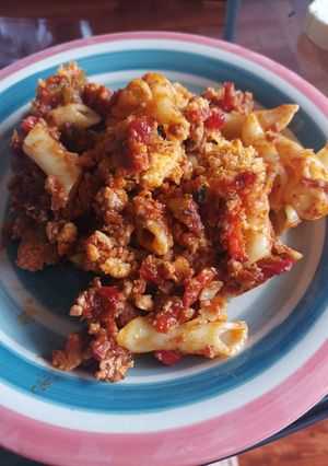Una foto de Macarrones boloñesa estilo familiar