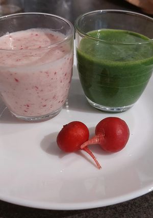 Une photo de Gaspacho de radis et son velouté de fanes