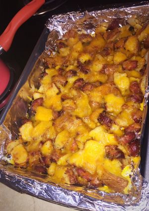 A picture of Oven Roasted Sausage & Potatoes.