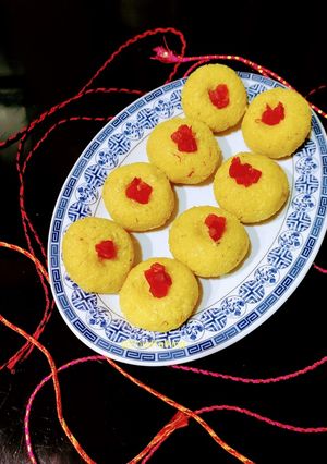 A picture of Coconut Peda.