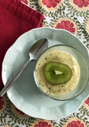 Una foto de Mousse de kiwi