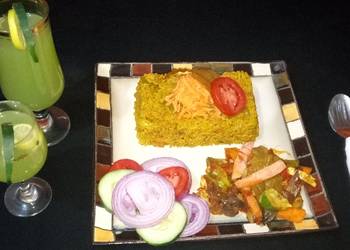 Easiest Way to Cook Delicious Fried rice with vegetable source and cucumber juice