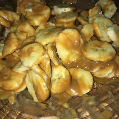 banana con dulce de leche postre