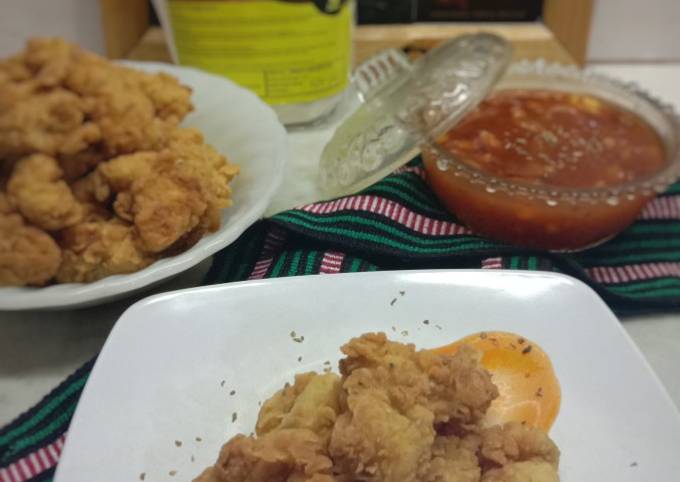 Dori Fish popcorn dengan saos asam manis