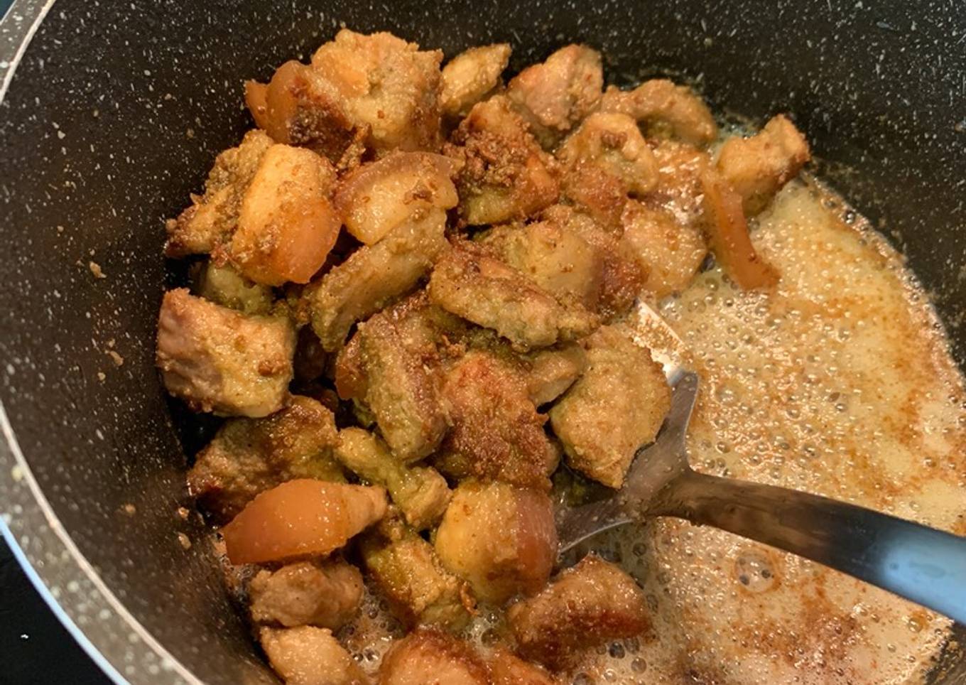 Fried three layers pork