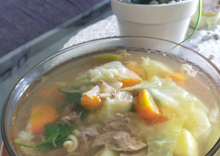 Cara Termudah Menyiapkan Sup sayur plus daging super simple Super Lezat