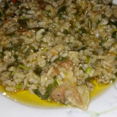 A picture of Paten shinkafa da man shanu.