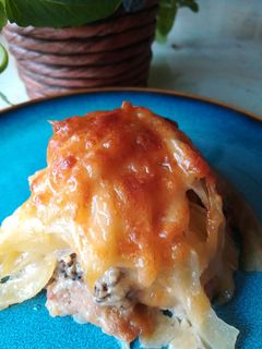 Gombás-burgonyás húspogácsa recept fotója