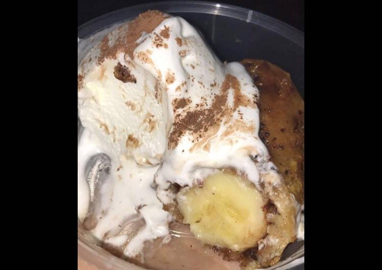 موز مقلي بالايسكريم