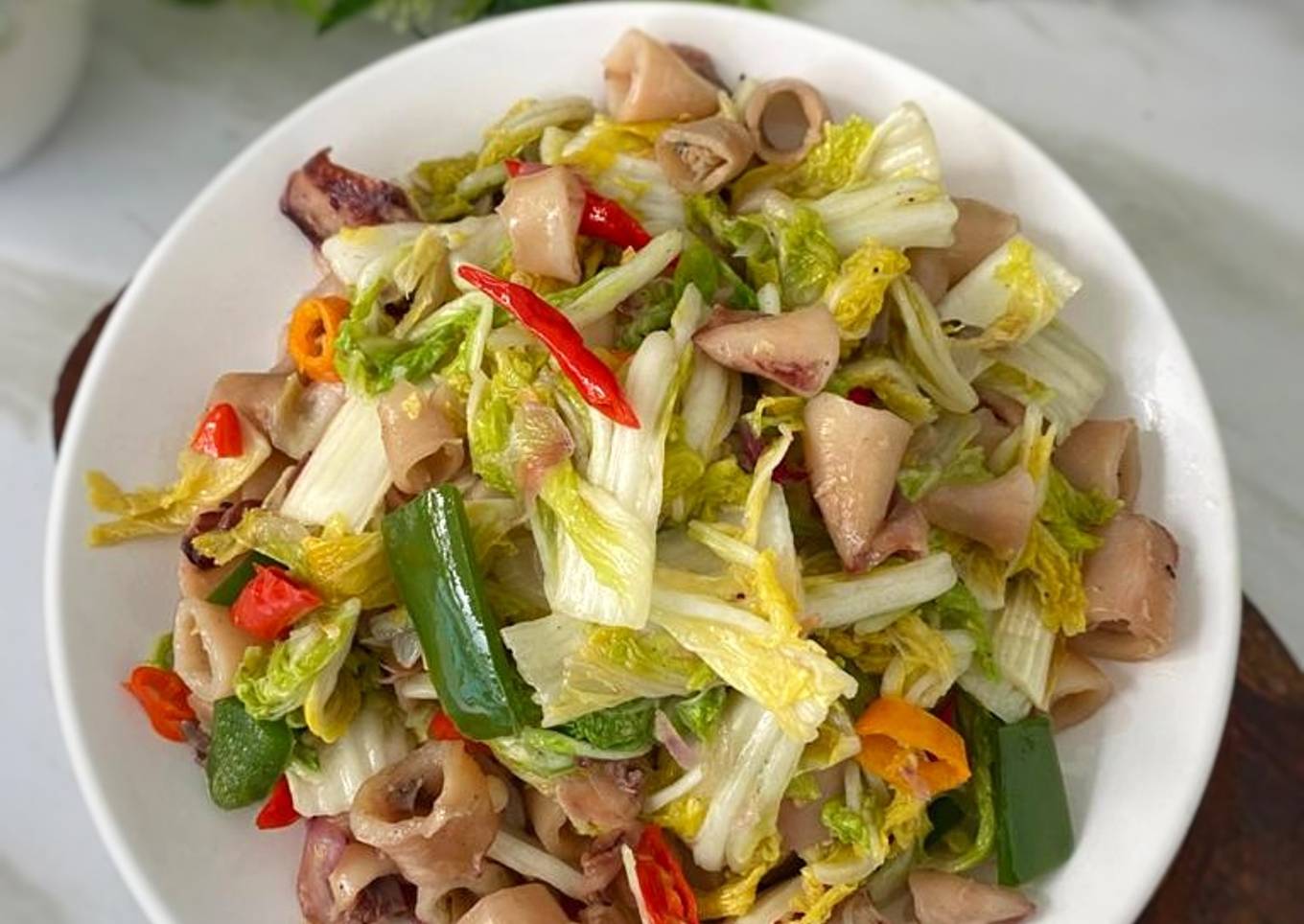Cumi asin tumis sawi putih - enak