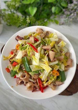 Foto resep Cumi asin tumis sawi putih - enak