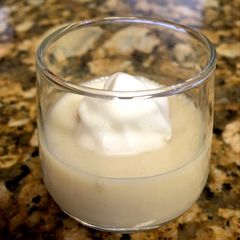 A picture of Almond jelly (soy milk + agar).