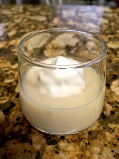 A picture of Almond jelly (soy milk + agar).