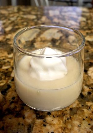 A picture of Almond jelly (soy milk + agar).