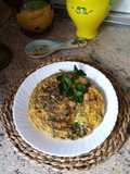 Tortilla de acelgas con gambas