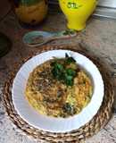 Tortilla de acelgas con gambas