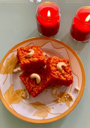 A picture of Gajar Katli.