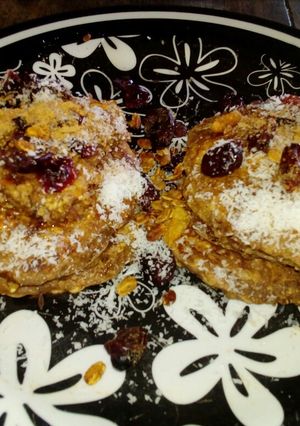 Una foto de Pancakes con avena, muy ricos 🍴😰
