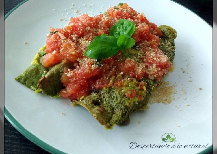 Canelones de choclo con crema de cajú