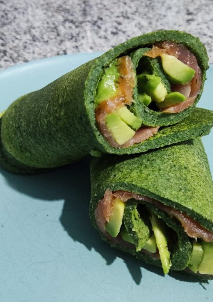 Una foto de Creps de espinacas