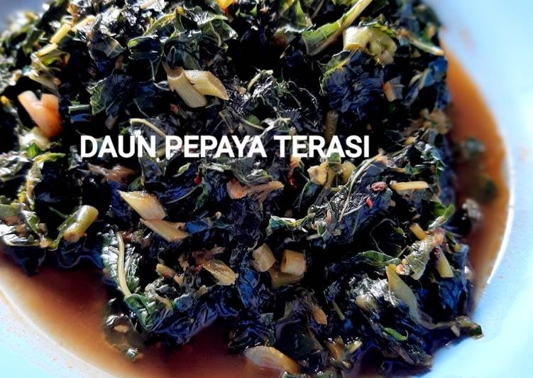 Cara Gampang Membuat #118 DAUN PEPAYA tumis TERASI pedes Anti Gagal