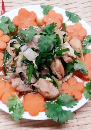 Hình của món Rau củ xào thịt ba rọi.