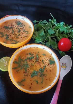 A picture of Chana Dal, Carrot, and Tomato Soup.