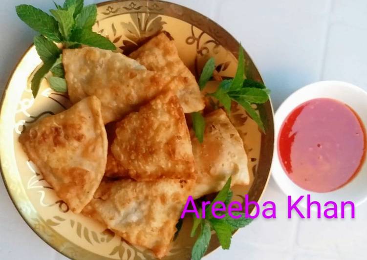 Recipe of Homemade Qeema Samosa