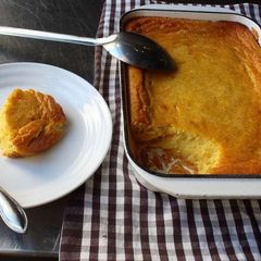 A picture of Grandma's Corn pudding.