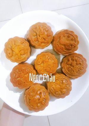 Hình của món Bánh trung thu nhân đậu xanh chay.