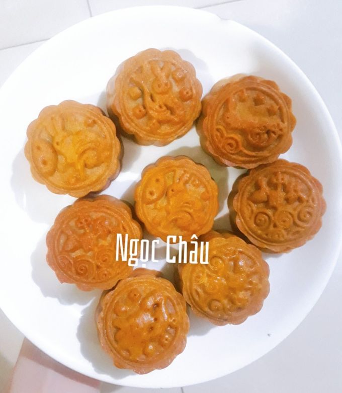 Hình của món Bánh trung thu nhân đậu xanh chay.
