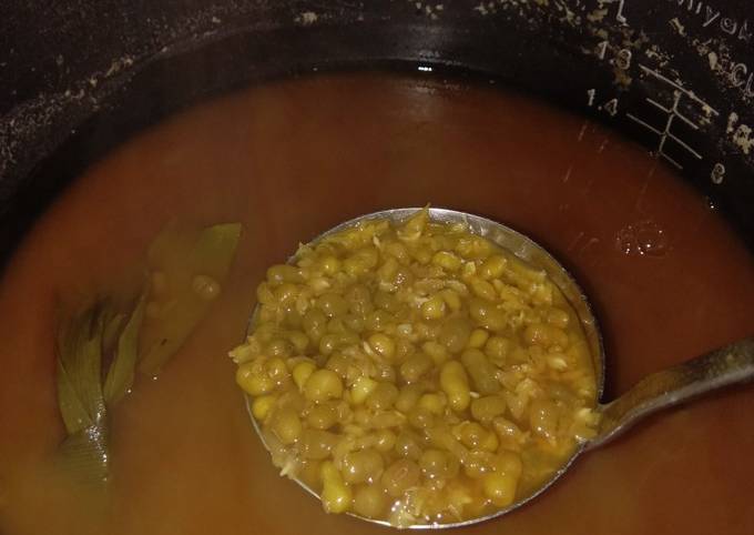 Cara Membuat Mung bean soup (bubur kacang ijo RICECOOKER) yang Enak