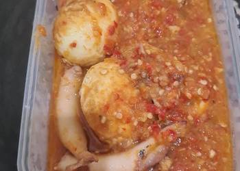 Cara Memasak Cepat Cumi asin telur sambal Ala Warteg