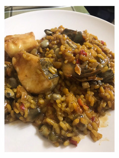 Una foto de Arroz con bacalao