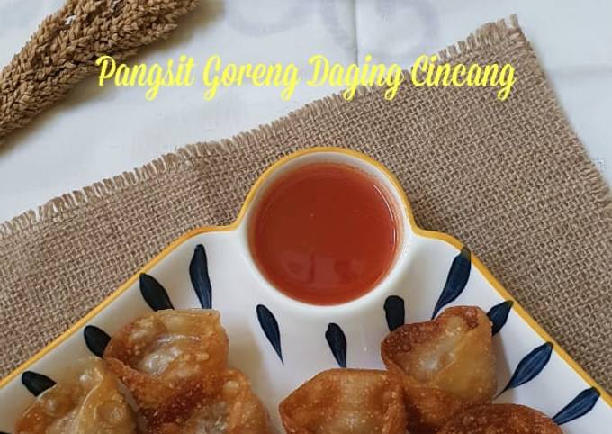 Resep Pangsit Goreng Daging Cincang, Lezat
