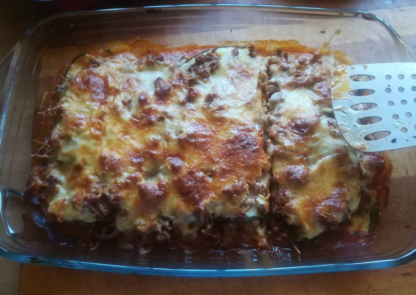 Lasaña de calabacín y carne picada