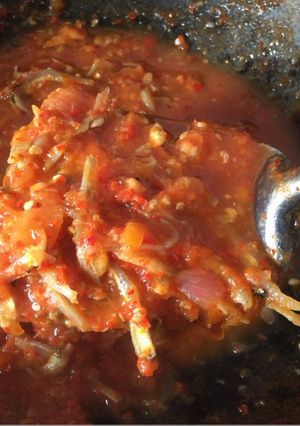 Foto resep Sambal lado cangkuak asam durian / sambal lado rebus tempoyak