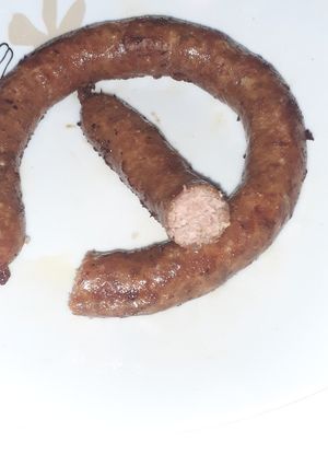 O poză a rețetei Cârnați de casă (porc și oaie).