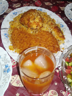 عکسی از دستور عدس پلو با سالاد شیرازی