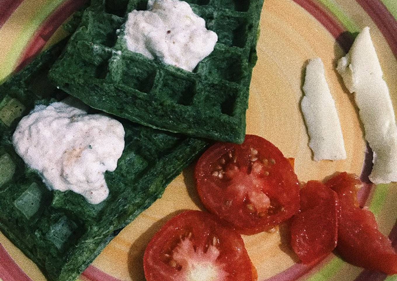 Waffles de espinaca
