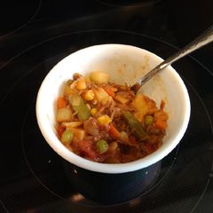 A picture of Vegetable beef soup.