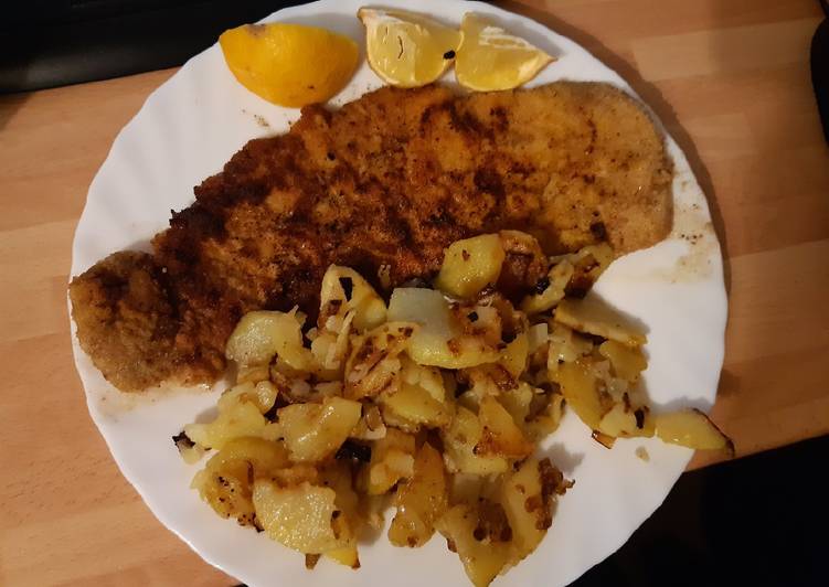 Wiener Schnitzel Mit Bratkartoffeln Rezept Von Kathosaurus Cookpad