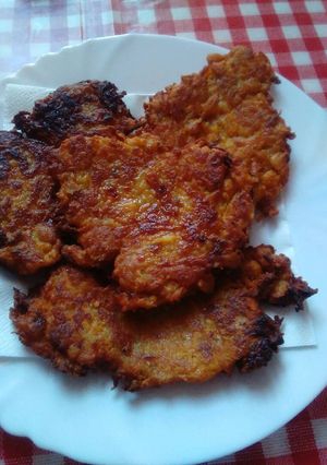 Édesburgonyás, zabpelyhes, sajtos tócsni recept fotója