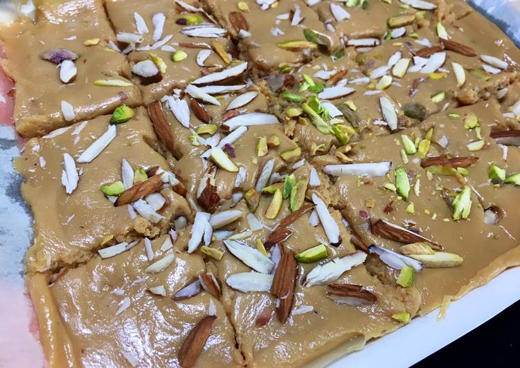 Steps to Make Milk Pista Badam Burfi