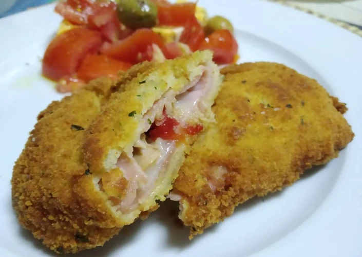 Manera fácil Hacer  San Jacobo de queso atún y pimientos