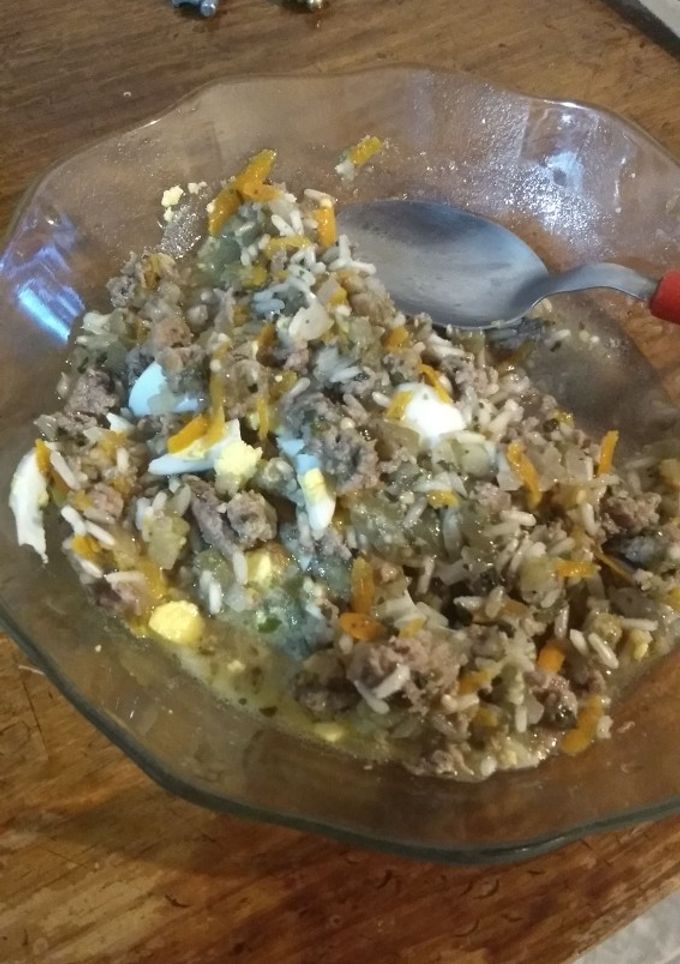 Una foto de Carne molida con verduras