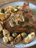 Eune Êcale Dé Raie - ray with marinated artichokes and olives in nut butter